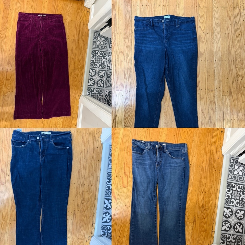 Bundle of 4 Women's Pants - Corduroy & Denim Mix
